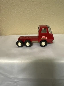 Vintage - Tonka - Red Semi - Truck Cab - Tin Toy - 6 wheels - 4 1/2" - Picture 1 of 5