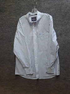 wrangler george strait collection camicia uomo xl Ls blu/grigio a righe cotone... - Foto 1 di 5