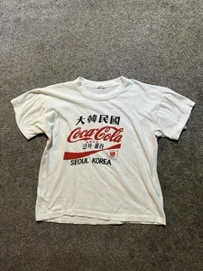 Vintage Itae Won Seoul Korea Olympic Coca Cola White T Shirt Sz Small Unisex - Picture 1 of 6