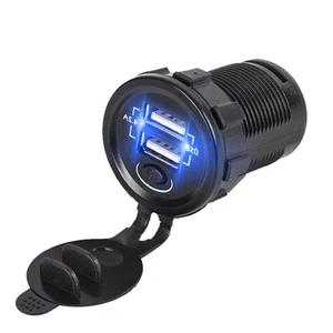 2pcs Double USB Chargeur Prise Chargeur Voiture pour Voiture Bateau Marine VTT Camion Moto - Photo 1 sur 12