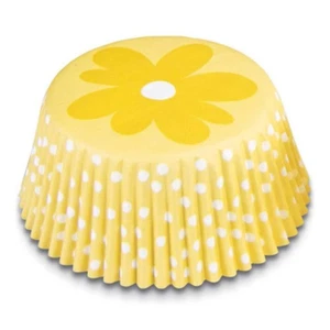 50 Pirottini De Muffin De Papel Amarillo Con Diseño De Flores Ø 5 Cm Eva - Imagen 1 de 4