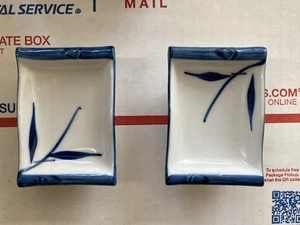 Japanische Keramik weiß und blau Sojasauce (Shoyu) Geschirr, Paar - Bild 1 von 2