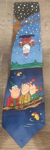Weihnachtsmann Angeln mit den Elfen Weihnachten Punze Herren Krawatte - Bild 1 von 4