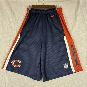 Nike Shorts Men’s Size Small Chicago Bears Navy Orange Pockets Long Dri Fit - Picture 1 of 9