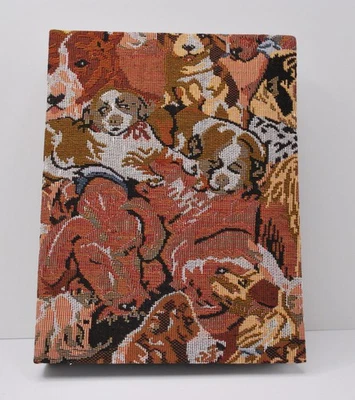 Vintage Tapestry Dog Photo Album~Woven Cotton Blend Cover ~ Puppy Lover Gift 4x6 - Image 1 of 4
