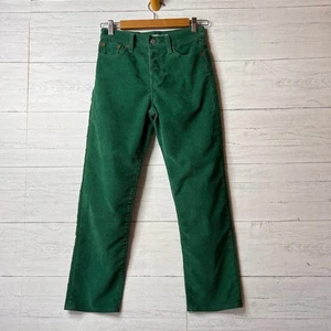 Levis Pants Womens Size 25 Kelly Green Wedgie Straight Corduroy Button Fly - Picture 1 of 20