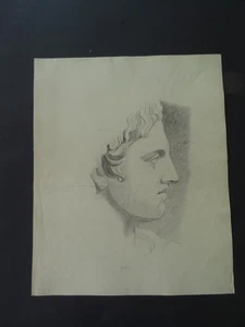 DUTCH NEOCLASSICAL SCH. 1844 - STUDY CLASSICAL FIGURE - FINE CHARCOAL BY OOSTEN - Picture 1 of 13