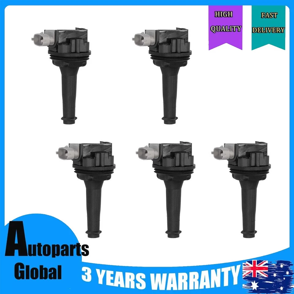 5x Ignition Coils For Volvo C30 C70 S40 S60 S80 V50 V70 2.5L Ford Focus Mondeo - Image 1 of 4