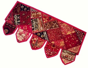 Colgante de puerta de algodón indio Toran vintage retazos boho bordado decoración del hogar - Imagen 1 de 8