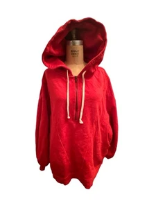 Free People Hoodie Oversize "High Road" rot Pullover 1/4 Zip Damen Gr. L - Bild 1 von 7