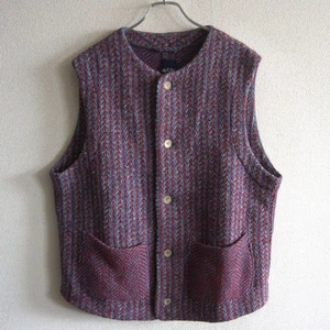 45R / 45rpm Shetland Wool 908 Vest Crew-Neck purple Excellent condition Japan11F - Picture 1 of 5