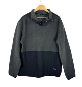 Allbirds flauschiger Fleece 1/4 Druckknopf Pullover grau Athleisure 90er Wandern Gr. L - Bild 1 von 8