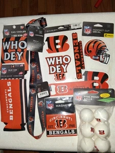 Cincinnati Bengals Fan kit Incl Bottle Opener Koozies Ping Pong Balls Decals Etc - Picture 1 of 9