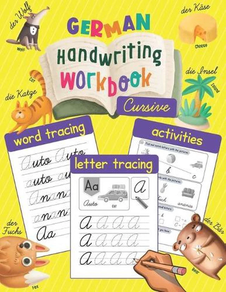 German Handwriting Workbook: Cursive: Trace & Learn to Write German - Lots of Ge - Image 1 of 1