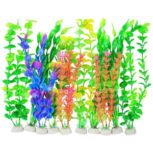Artificial Aquarium Plants, Fish Tank Plants Plastic, Aquarium Decor, 12 Inch Mu - Picture 1 of 12