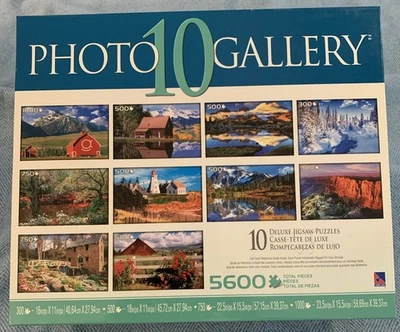 Sure-Lox Photo Gallery Box Set Of 10 Deluxe Jigsaw Puzzles 5600 Pieces - Sealed - Image 1 of 4