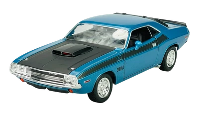 WELLY 1970 DODGE CHALLENGER T/A BLUE 1:24 DIE CAST METAL MODEL NEW IN BOX - Image 1 of 4