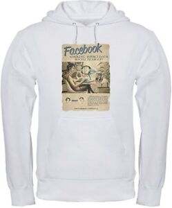 FELPA FACEBOOK VINTAGE social network internet t-shirt maglia FB maglietta BIANC