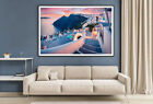 Evening View of Santorini Island Print Premium Poster High Quality choose sizes