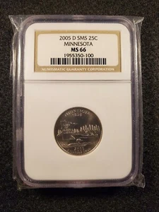 2005 D SMS Minnesota State Quarter 25C NGC MS-66 Certified Special Mint Graded - Picture 1 of 2