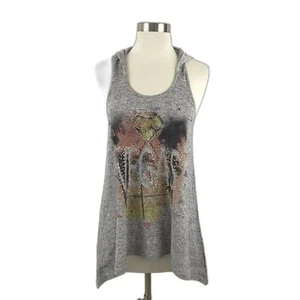 Top The Strip Las Vegas donna piccolo racerback paillettes cappuccio orlo asimmetrico - Foto 1 di 8