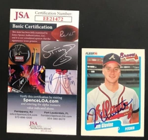 Tom Glavine 1990 Fleer Auto JSA COA - Picture 1 of 1