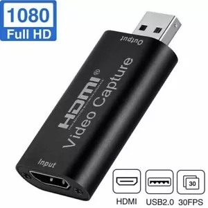 HDMI to USB 2.0 Video Capture Card 4K to 1080p 30fps Video Record DSLR Camcorder - Picture 1 of 11