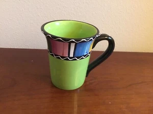 CERTIFIED INTERNATIONAL Lime Green Nancy Green Mug, Serape 16 oz., 4-7/8" - Picture 1 of 4