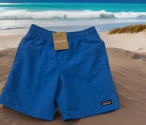 Patagonia $49 Kids Baggies Nylon Shorts 7" Lined Vessel Blue Size XL(14) - Picture 1 of 6