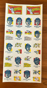 NrMt 1971 double unfolded Topps Baseball Tattoos sheet #4 McDowell Gaston Otis