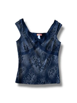 Vintage 90s Y2K Finesse Lace Trim Top Size L - Image 1 of 4