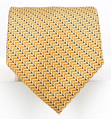 Jones New York мужской галстук шелк жаккард ручной работы желтый и темно-синий 60 x 3,75 - Изображение 1 из 3