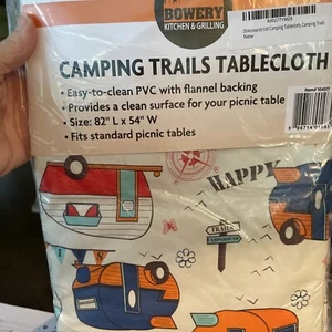 Bowery Kitchen & Grilling Camping Trails Tablecloth 82”L X 54”W - Picture 1 of 7