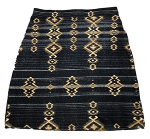 Double D Ranch Skirt XS Gray Mini Knit Aztec Tribal Southwestern Stretch - Picture 1 of 6