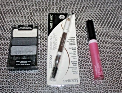 WET N WILD COLORICON EYESHADOW 385B+BROWPENCIL C623&LIPGLOSS 544 LOT OF 3SEALED  - Image 1 of 2