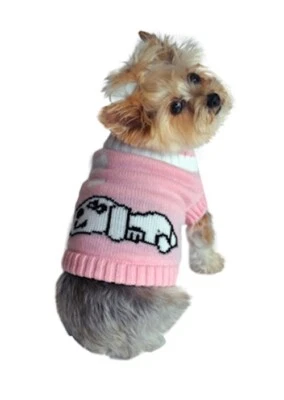 NUEVO Suéter de cuello alto cuello falso rosa soñador para perro talla XS ropa para perro Foto 1 de 3