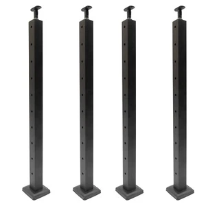 Columna de poste de barandilla de cable 36"x2"x2" nivel poste perforado superior ajustable - Imagen 1 de 17