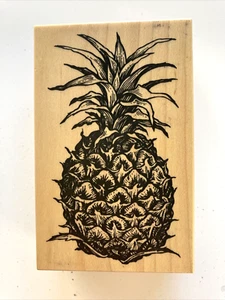 NUEVO Hecho en EE. UU. - Estampilla de Goma Montada en Madera de Piña - Imagen 1 de 3