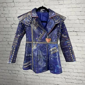 NWT Disney Collection Blue Gold Crown Zipped Collar Long Jacket Size 11/12 - Picture 1 of 12