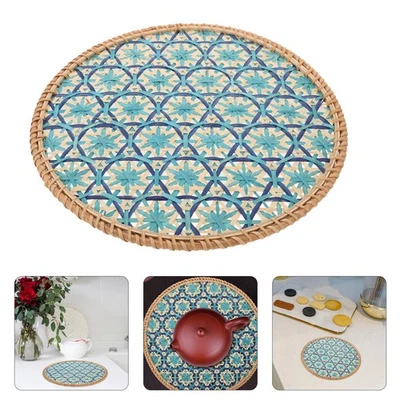  Untersetzer Aus Rattan Dekorative Servierschale Bauernhause -Tablett - Bild 1 von 4