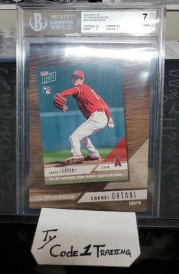 #TN-2 Shohei Ohtani Angels 5x7 Jumbo 41/49 2019 Topps Now RC 2018 BGS 7 Low POP - Image 1 of 4