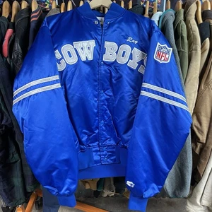 Vintage Dallas Cowboys Starter Jacke Satin bestickt Team Grafik Logo XL - Bild 1 von 8