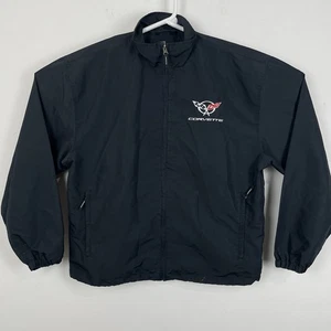 Corvette Page & Tuttle Full Zip Jacket Soft Shell Lined Black Med. Paint Damage - Picture 1 of 14