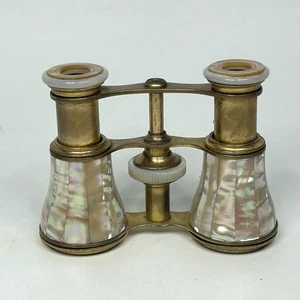 Antiguas gafas de ópera de latón madreperla binoculares ópticos teatro *LEER - Imagen 1 de 16