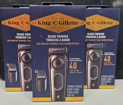 3 X KING C. GILLETTE беспроводной перезаряжаемый электрический борода триммер для мужчин 3-новый - Изображение 1 из 2
