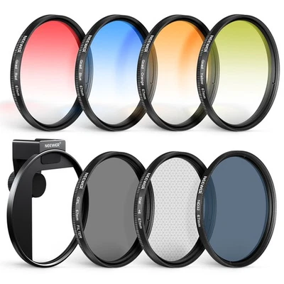 NEEWER FL-P4D 67mm Phone ND Filter Kit - CPL/ND32/Star/Grad for iPhone/Samsung - Image 1 of 4