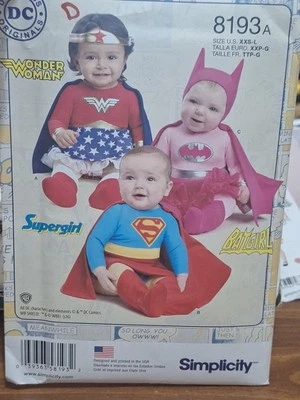8193, Wonder Woman, Batgirl, Supergirl, CHILDS Costumes by Simplicity - Image 1 of 4