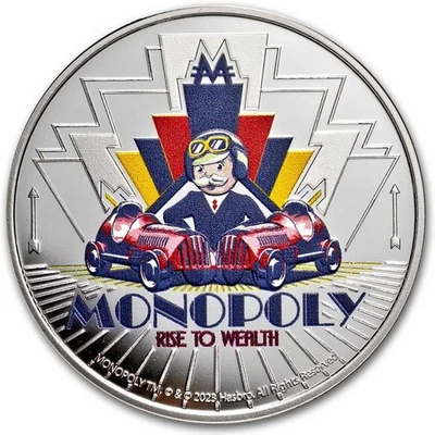 2024 $5 Samoa Monopoly: Rise to Wealth, 1 oz .999 Fine Silver Coin Foto 1 de 4