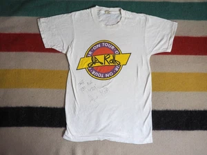 VTG 80s Screen Stars David Lee Roth Tour Signed Halen Band White Tee T-Shirt S - Picture 1 of 6