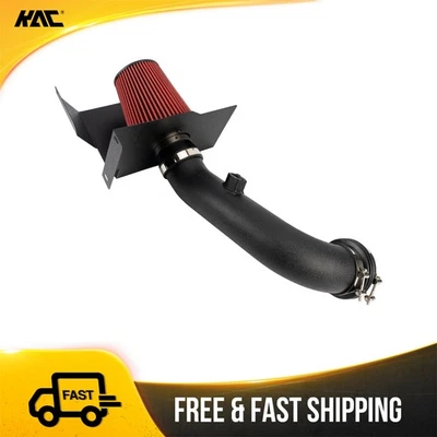 Kit de admisión de aire frío para GMC Sierra 2500HD 17-19 + filtro rojo 3,75 pulgadas con protector térmico Foto 1 de 4